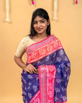 SC4350 - Linen With Bandhini Print And Border Stone